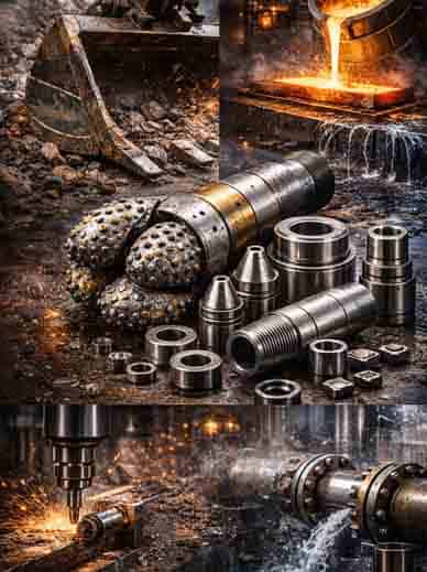 Tungsten carbide solutions engineered for abrasion, erosion, impact, and severe service conditions across industries