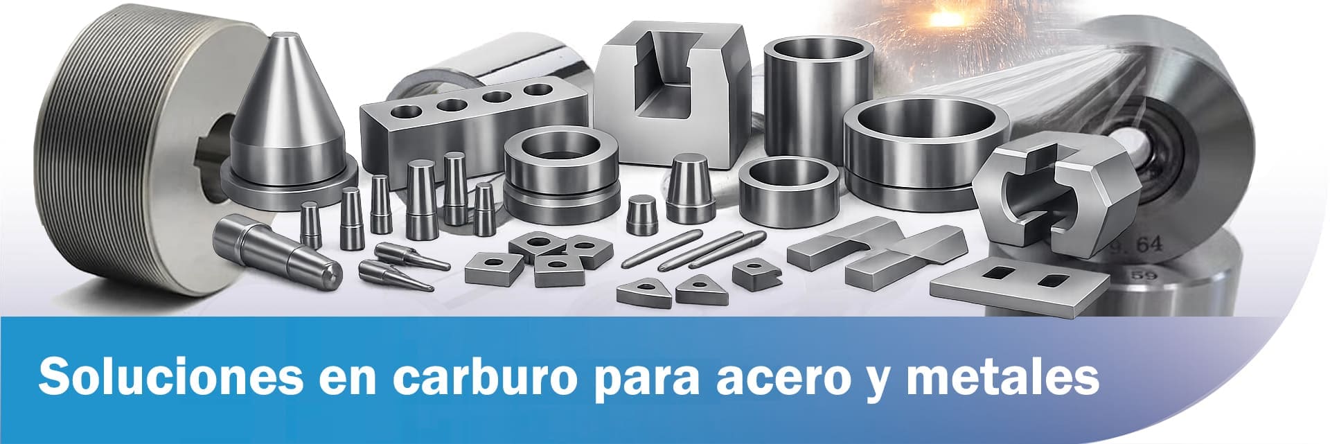 Componentes de desgaste de carburo de tungsteno para el procesamiento de acero y metales
