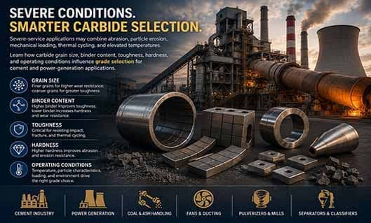 Tungsten Carbide Grade Selection for Severe Cement & Power Applications